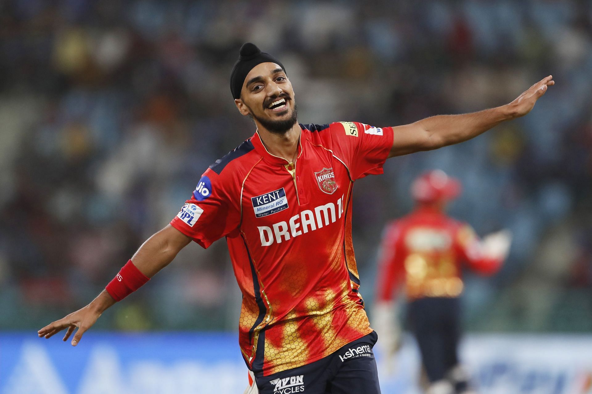 Arshdeep Singh celebrates picking a wicket in the ongoing IPL. Source: Getty
